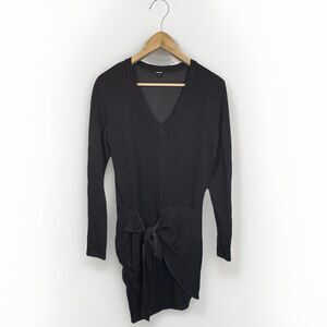 Revolve Monrow Dress M Slate Super Soft Long Sleeve V USA Made Minimalist Work